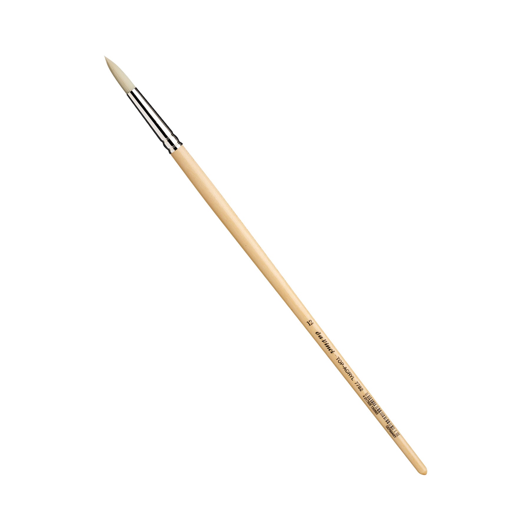 TOP-ACRYL White Brush, Synthetic, Acrylic & Oil, Round, Series 7782, Size 12