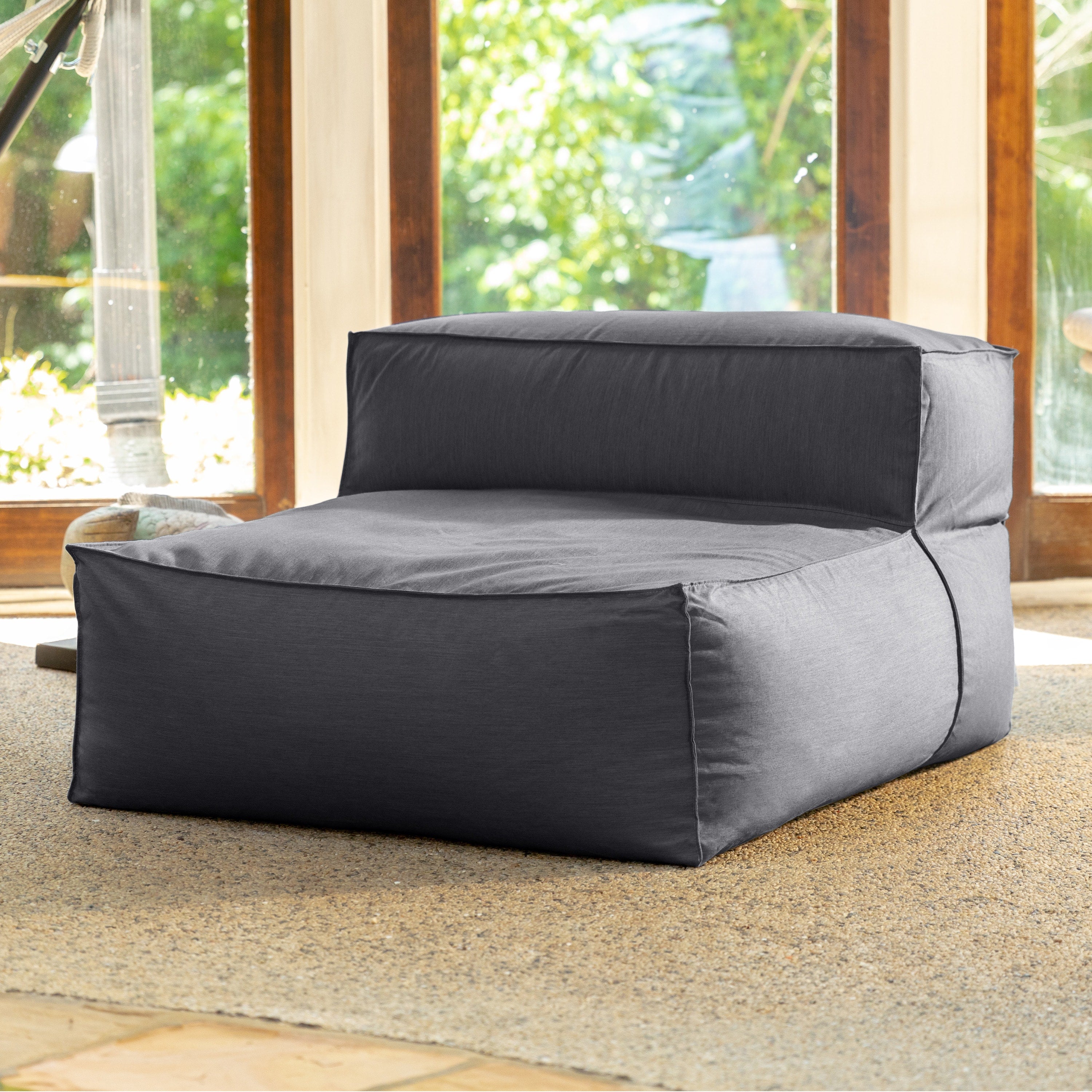 Baya Outdoor Center Seat - Luxurious Oversized European Style Outdoor Soft Seating, Sunbrella Charcoal