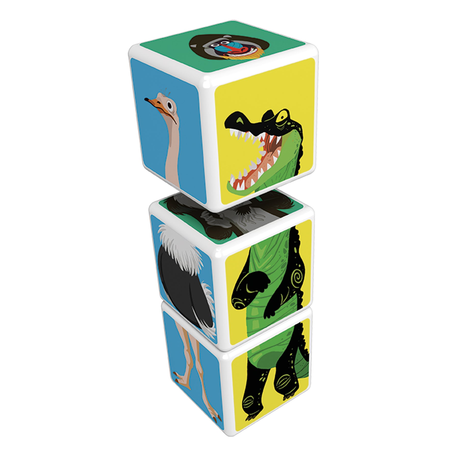 Geomag™ Magicube Mix & Match Savannah Animals, Magnetic Cubes, 3 Pieces