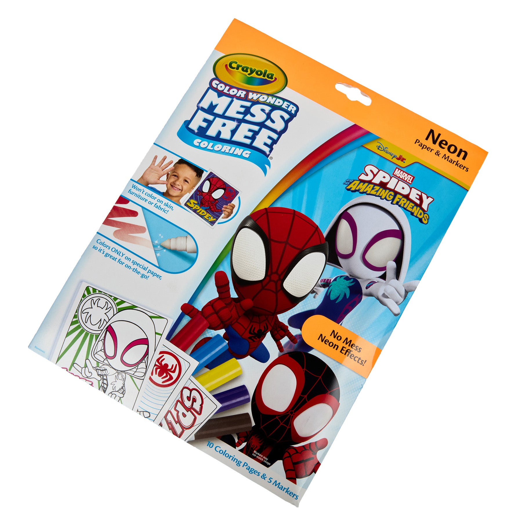 Color Wonder Neon Coloring Pages & Markers, Spidey