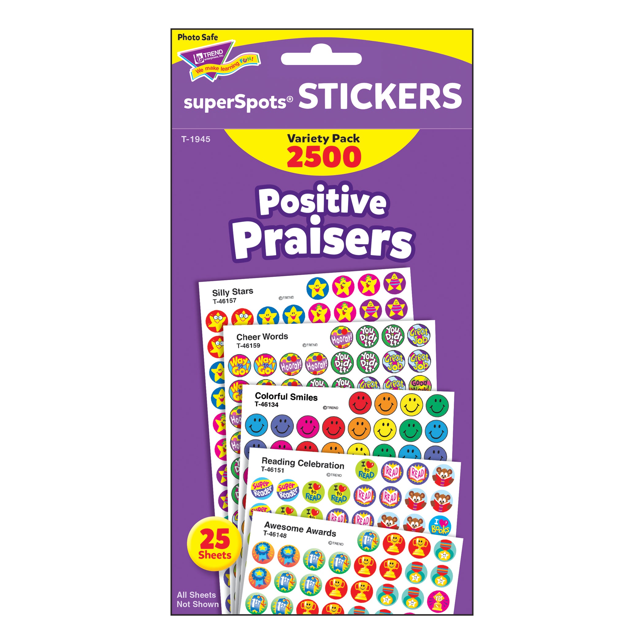 Positive Praisers superSpots® Stickers Variety Pack, 2500 ct