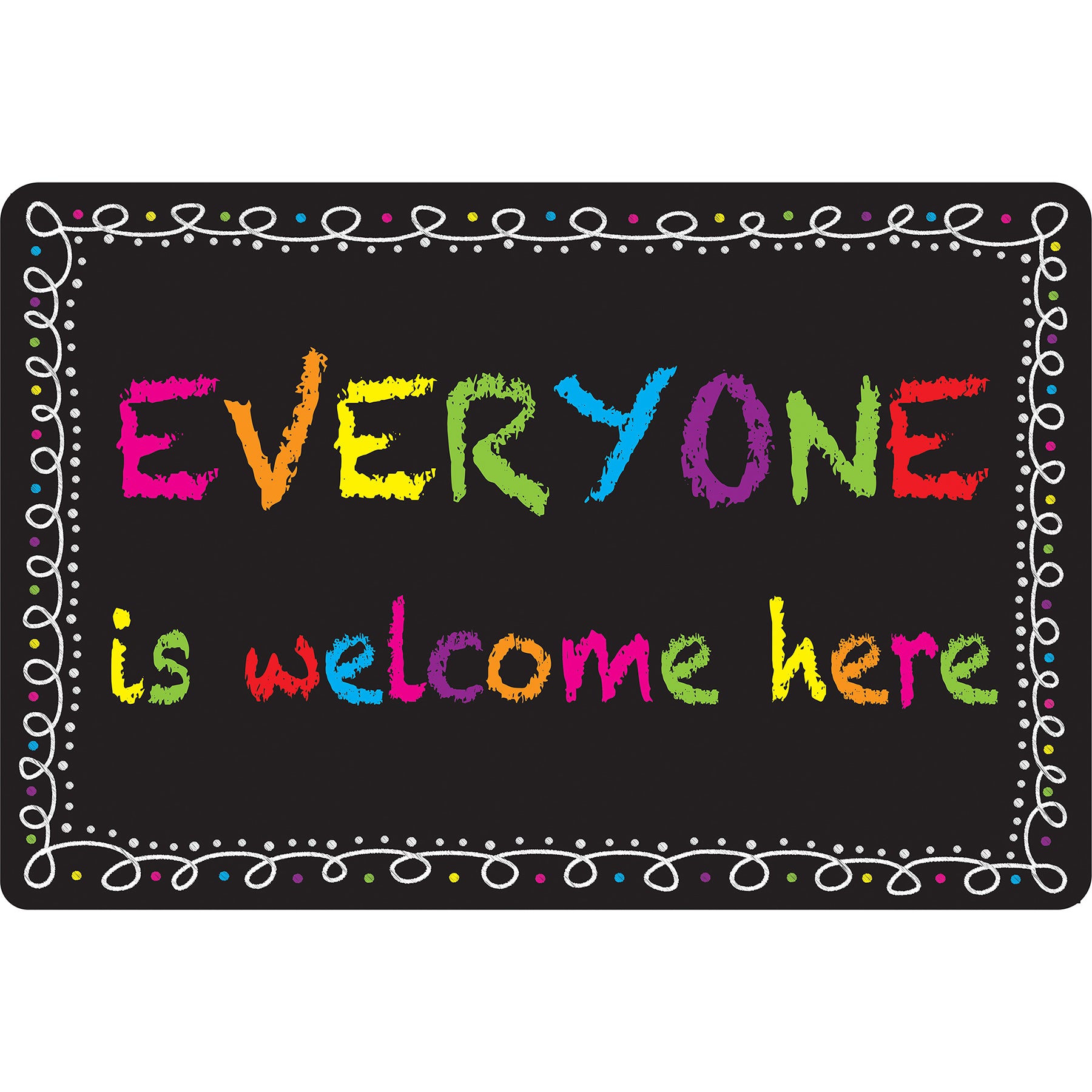 Computer Mouse Pad, 8" x 10", Everyone is Welcome Here, Chalk Loop