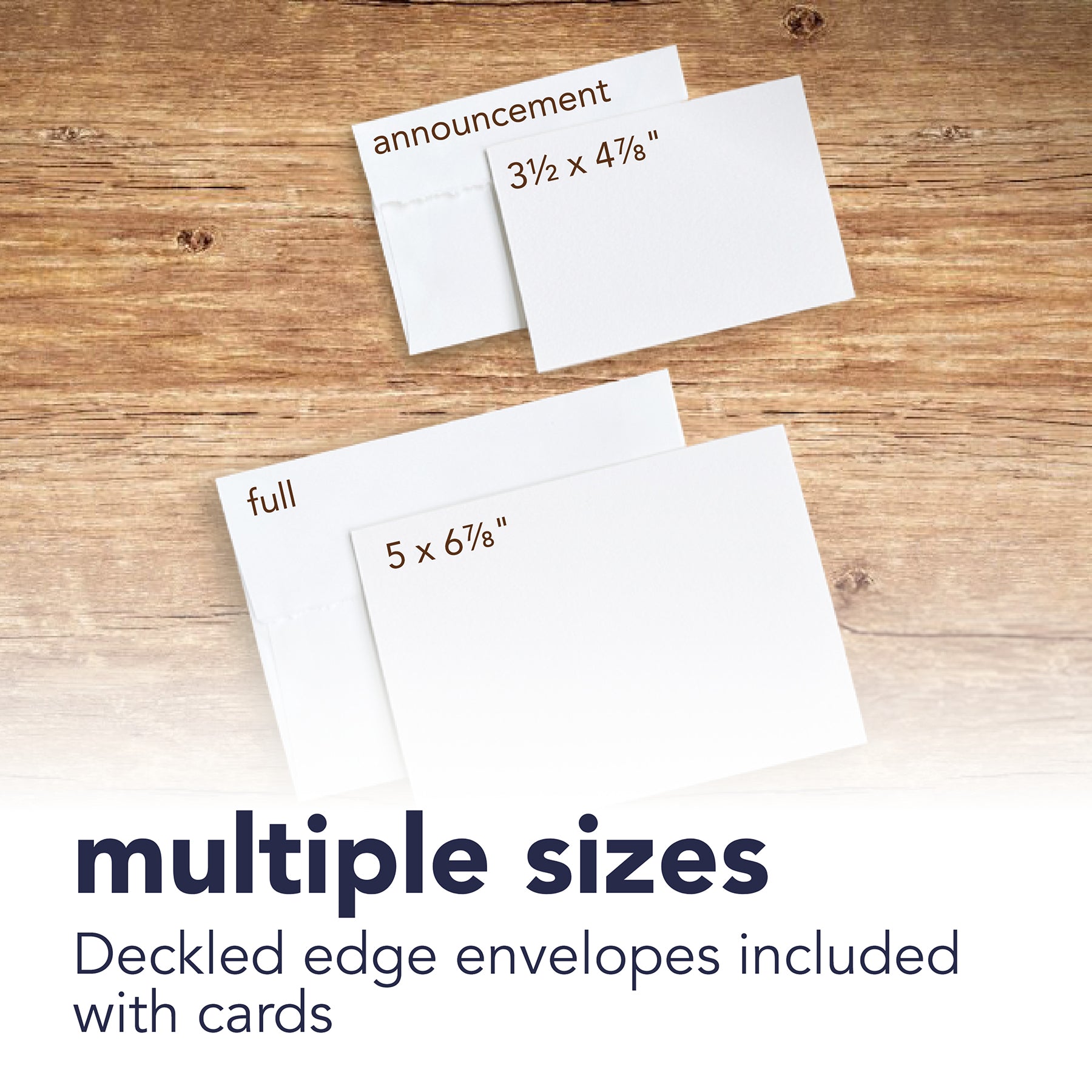 Creative Cards & Envelopes, Flourescent White with Deckle Edge, Anniversary Size, 3.5x4.875 inch, 6 Pack
