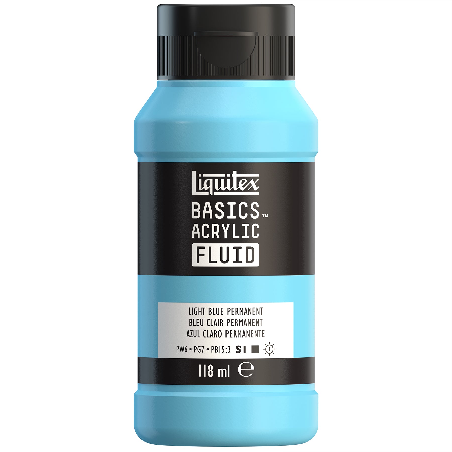 LQ BASICS Acrylic Fluid 118ml Bottle -  Light Blue Permanent