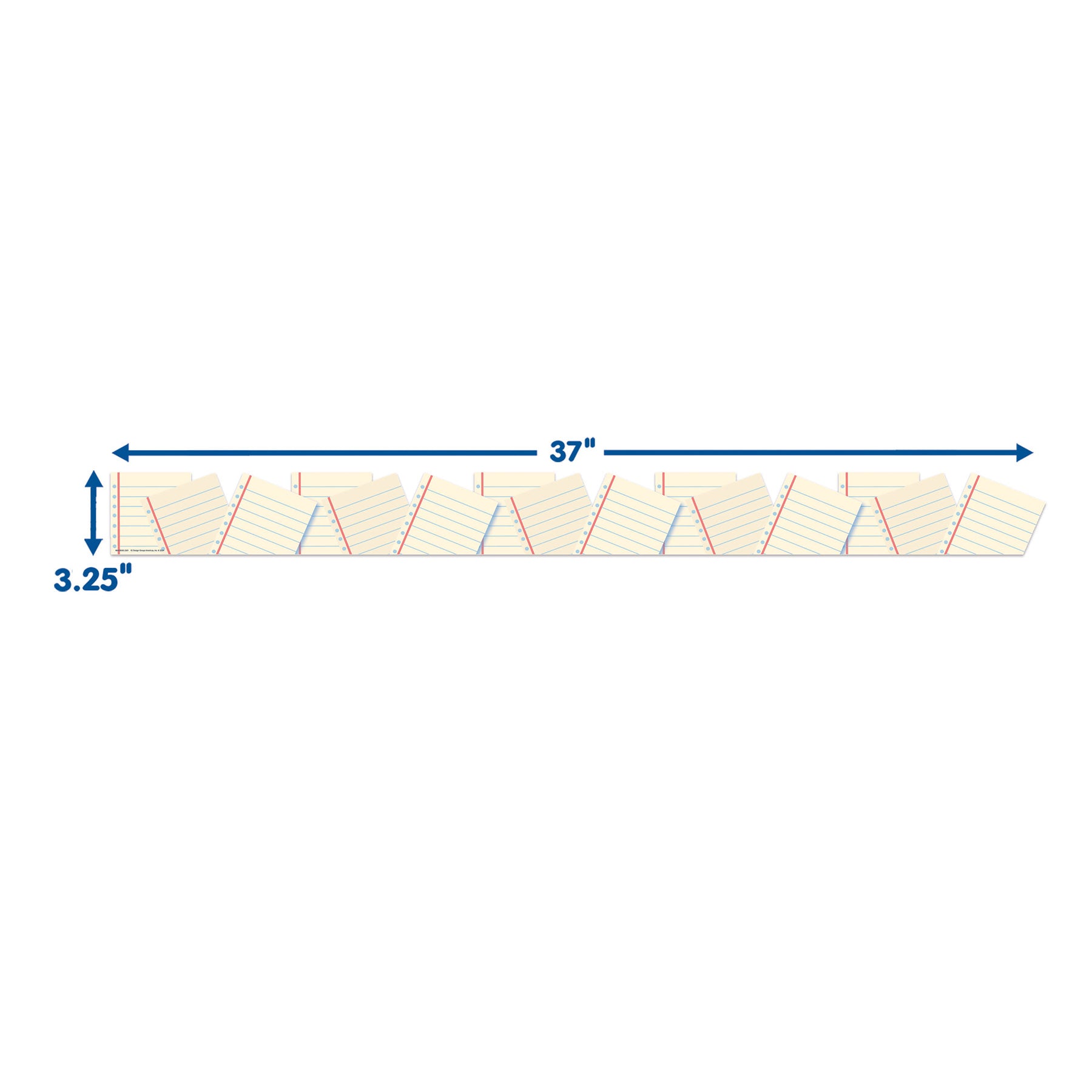 Notebook Paper Extra Wide Deco Trim, 37 Feet Per Pack, 3 Packs
