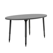Adapte 30" x 60" Oval Thermofused Activity Table with Adjustable Tapered Legs - Gray/North Sea