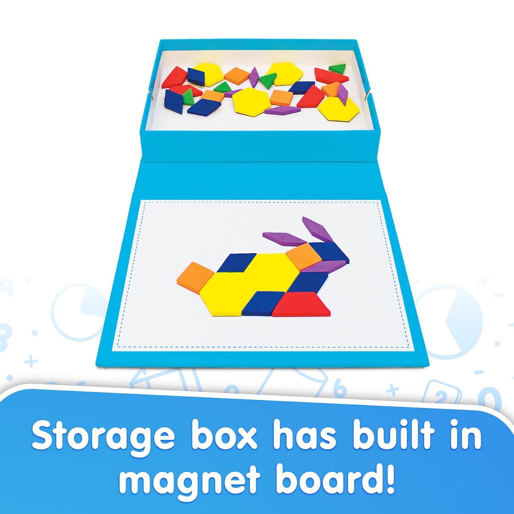 Rainbow Pattern Blocks, Magnetic, Assorted Colors, 100 Pieces