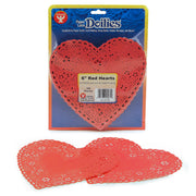 Doilies - Heart, 100 ct., 6" Red