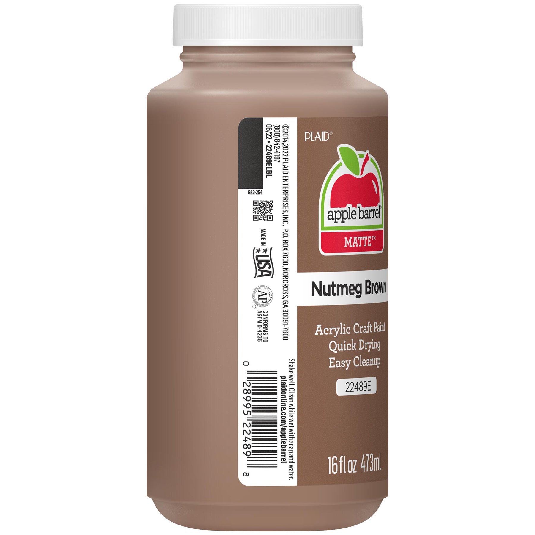 Acrylic Paint Matte, 16oz., Nutmeg Brown