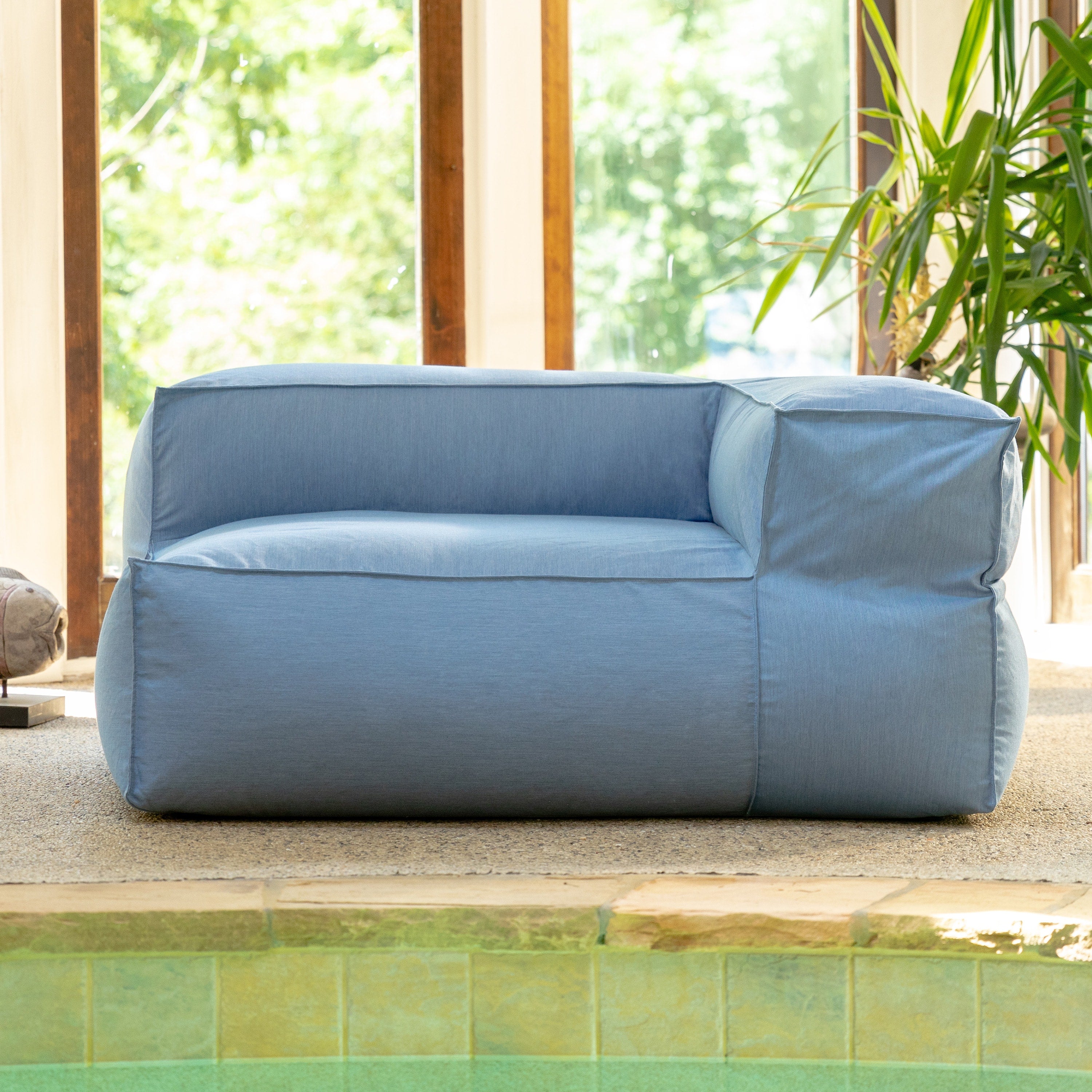 Baya Outdoor Left Corner - Sunbrella, Ocean Blue