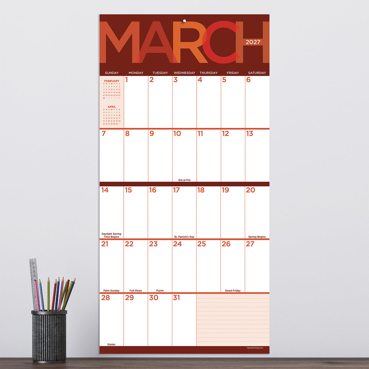 2027 BIG PRINT WALL CALENDAR