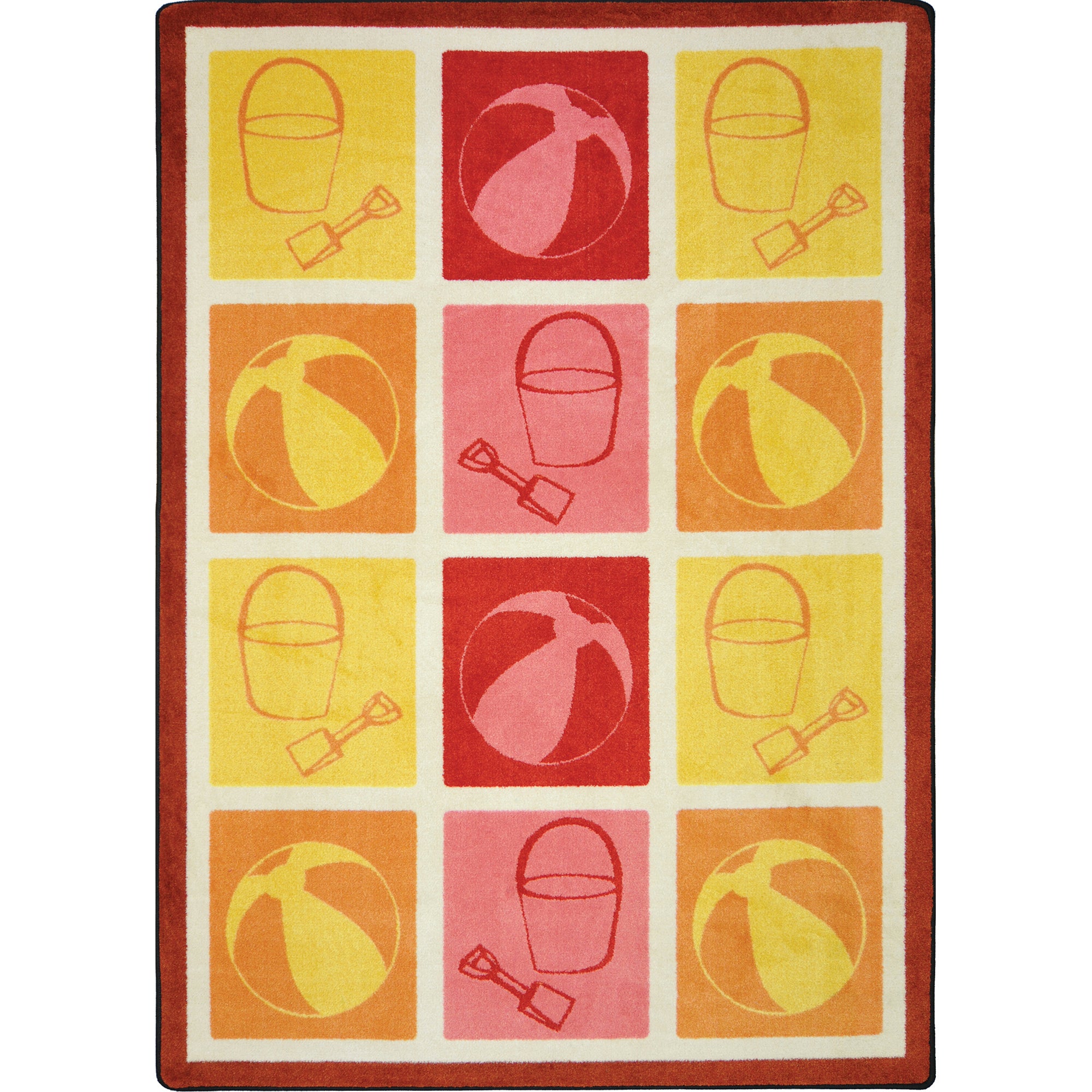 Beach Fun 7'8" x 10'9" area rug in color Multi