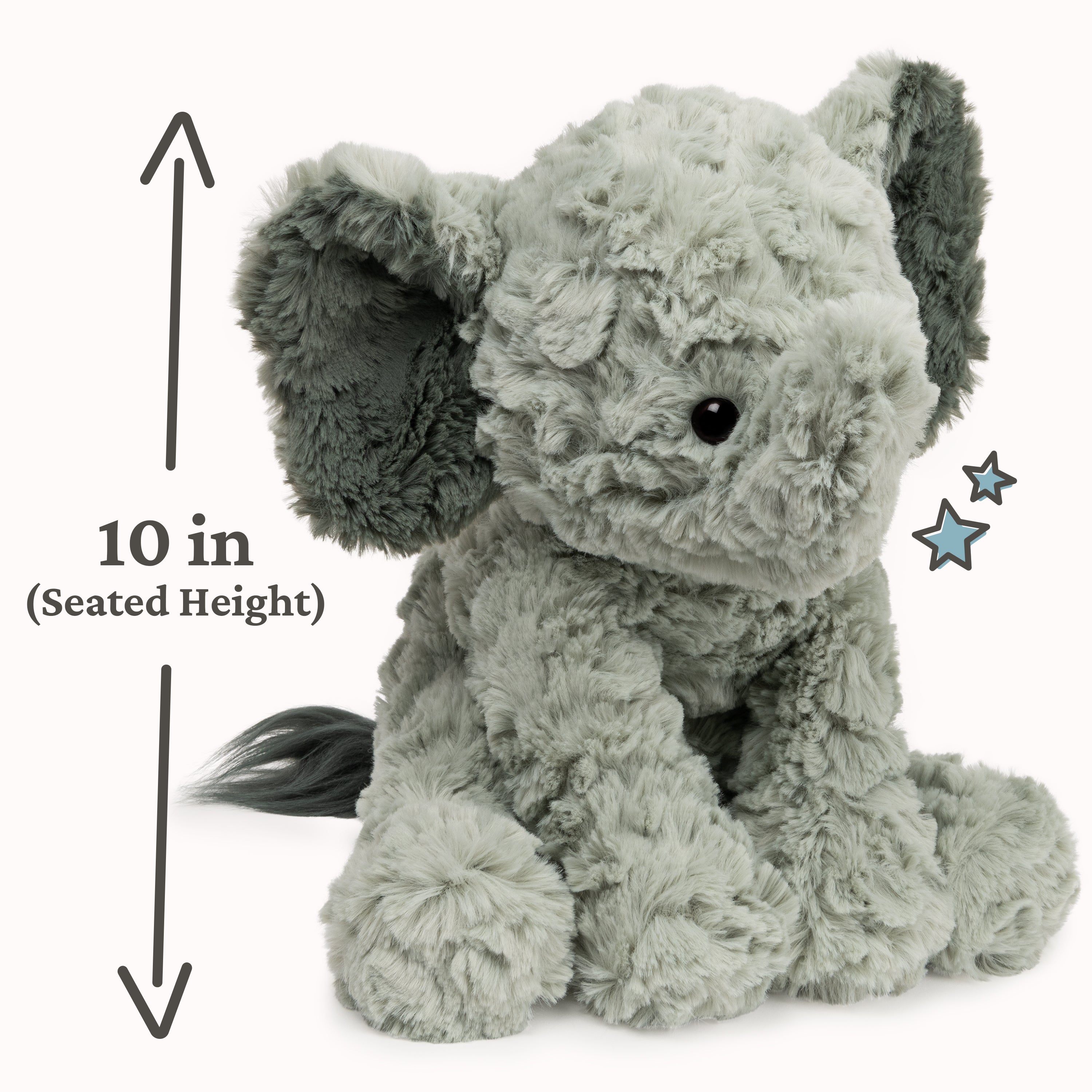 GUND Cozys Collection Elephant Plush, Elephant Stuffed Animals for Ages 1 and Up, Gray, 10"