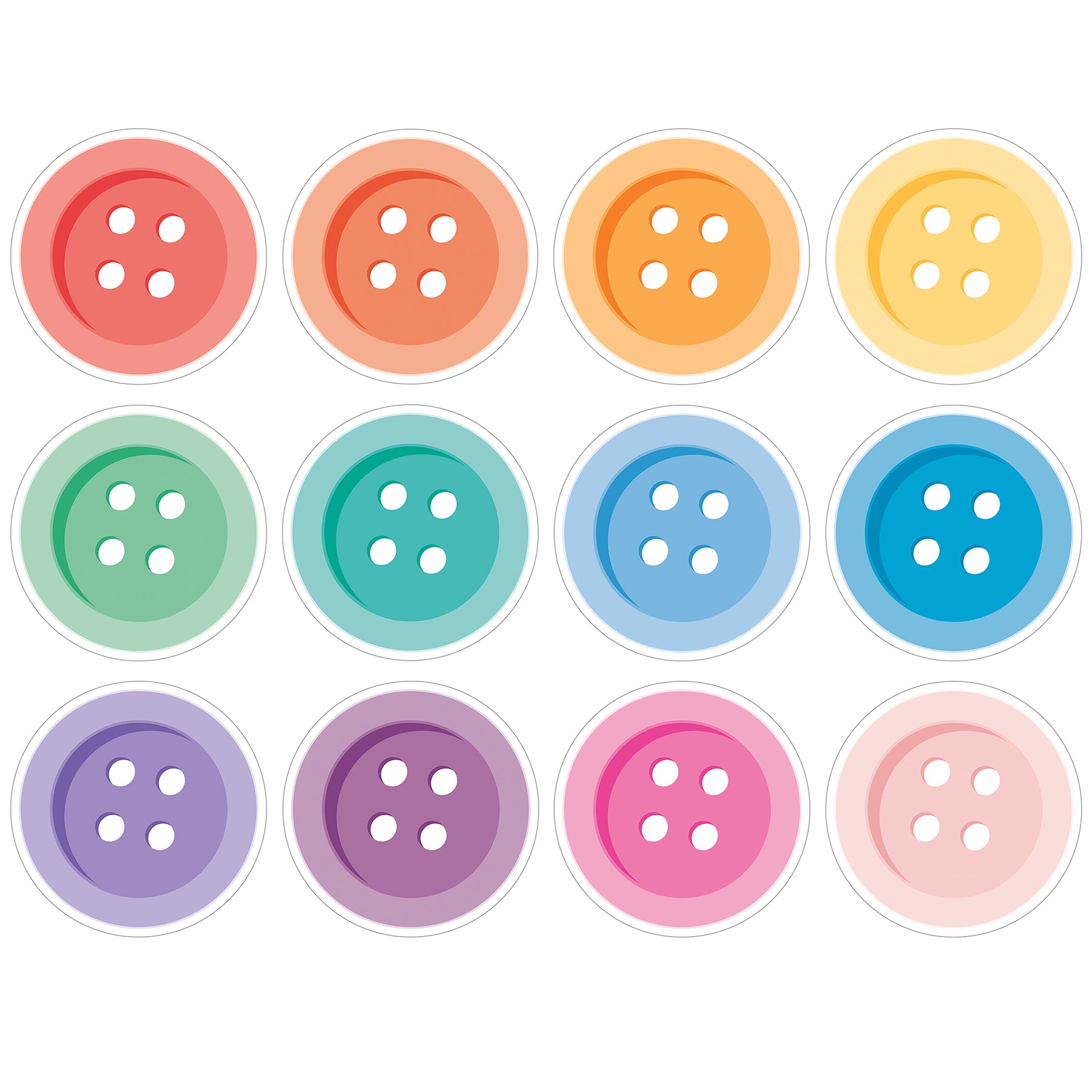 Crafty and Cool Buttons Cutouts, Pack of 36