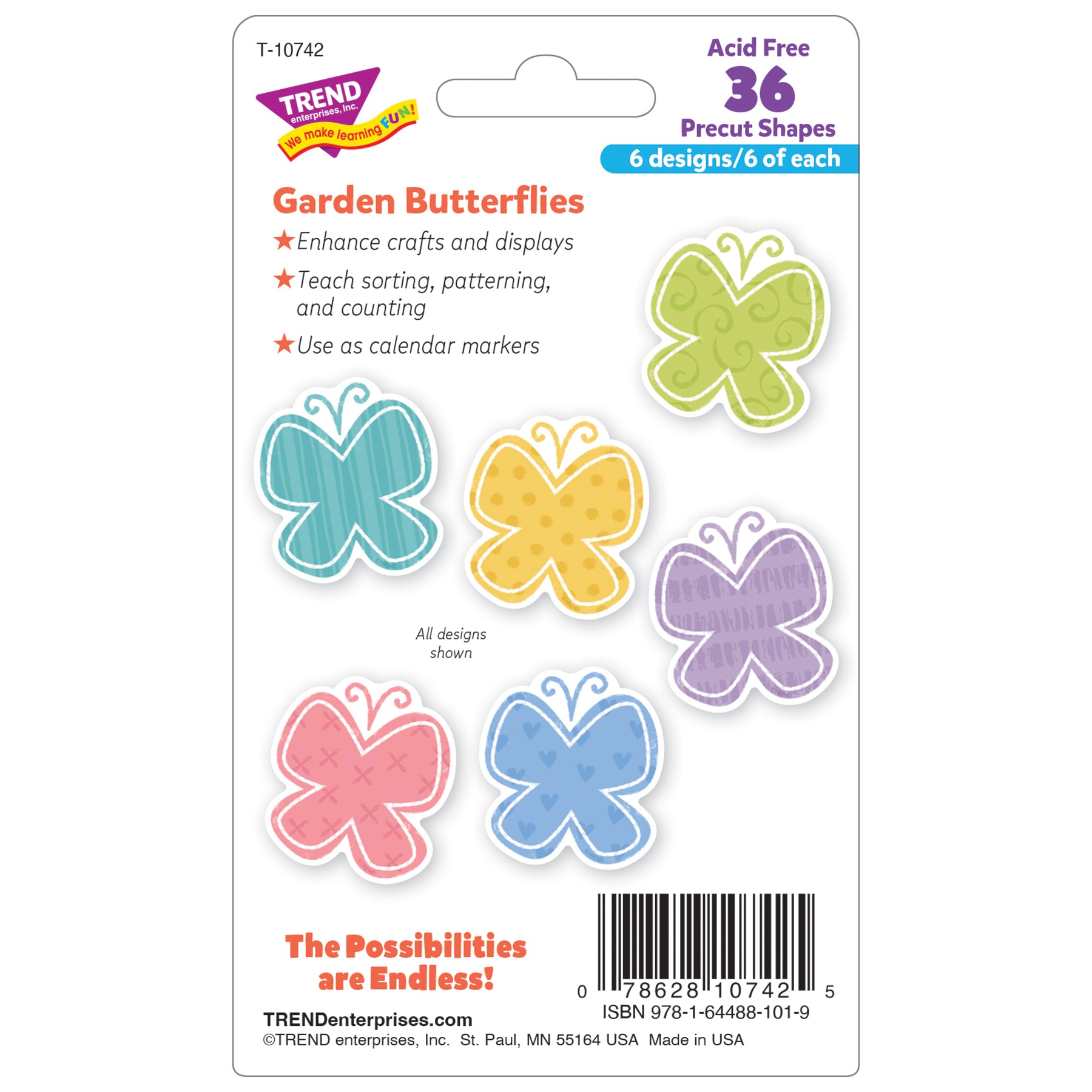Garden Butterflies Mini Accents Variety Pack, 36 Count