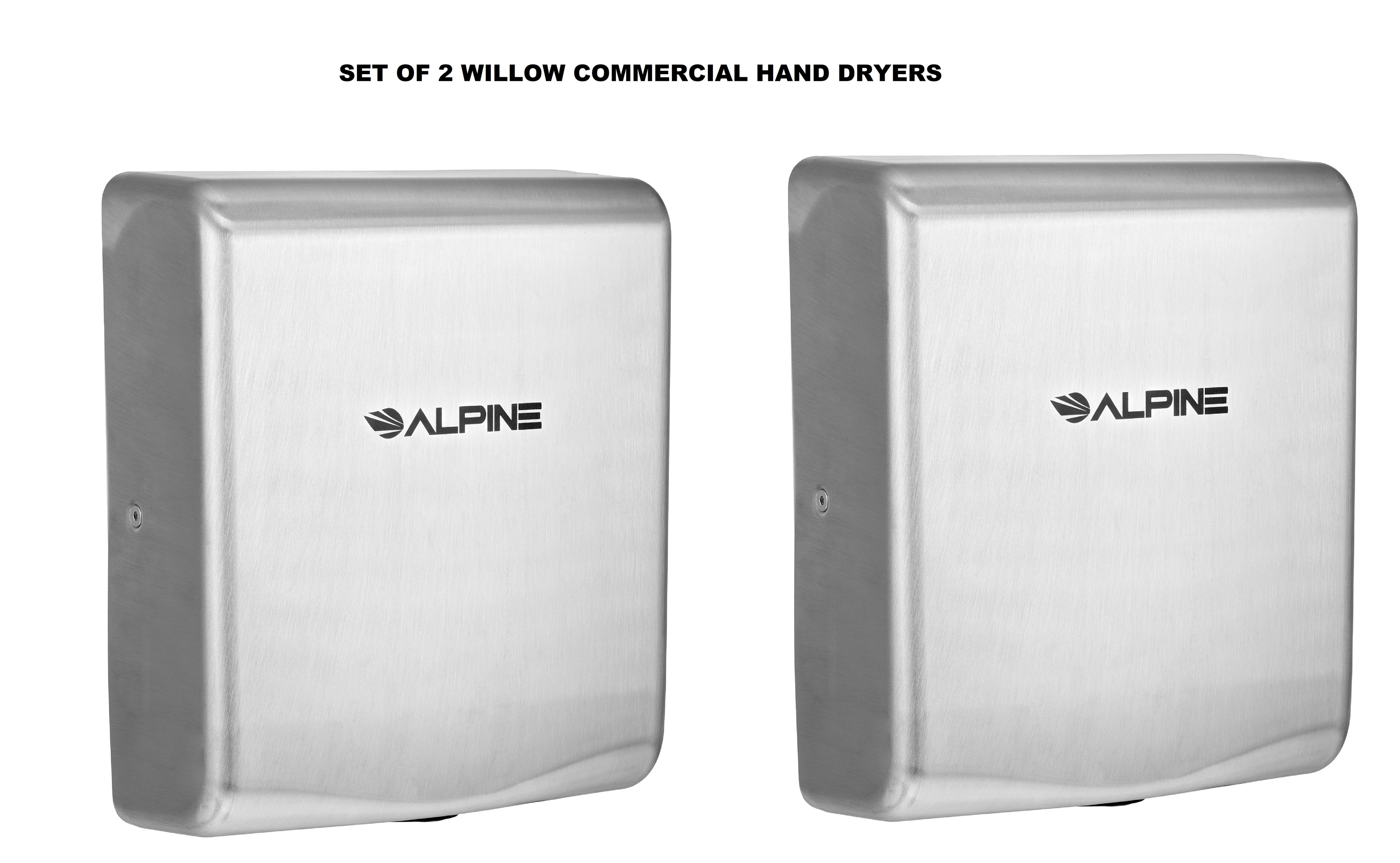 Willow Commercial Stainless Steel High Speed Automatic Electric Hand Dryer 2 Pack