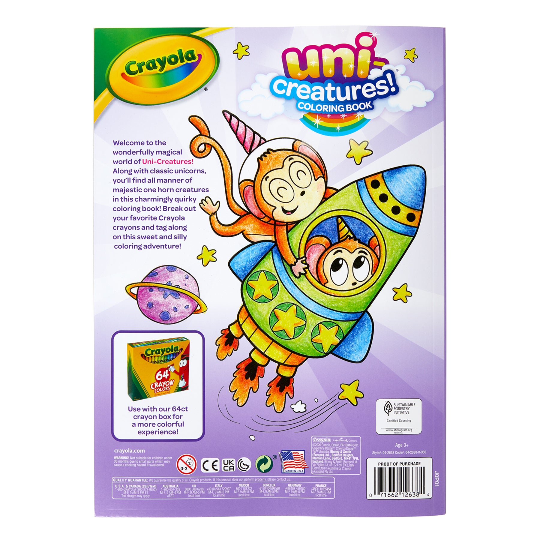 Coloring Book, Uni-Creatures, 96 Pages