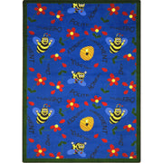 Bee Attitudes 5'4" x 7'8" area rug in color Blue