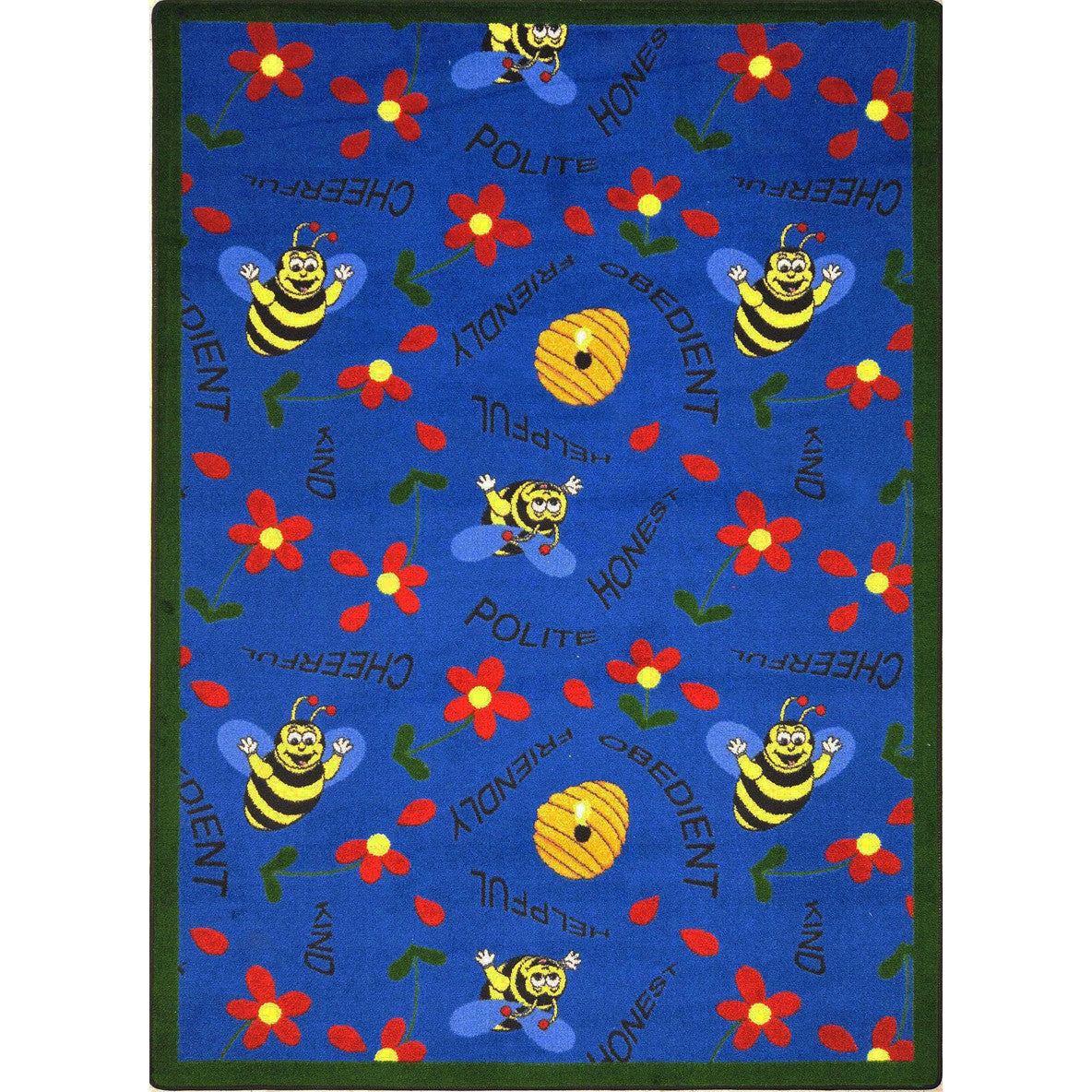Bee Attitudes 7'8" x 10'9" area rug in color Blue