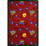 Bee Attitudes 3'10" x 5'4" area rug in color Red