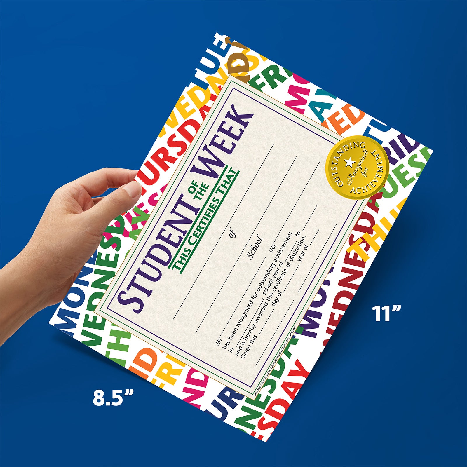 Student of the Week Certificate, 8.5" x 11", Pack of 30