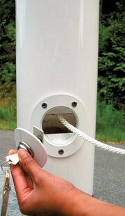 FGI40 WHITE FIBERGLASS POLE/INT HALYARD