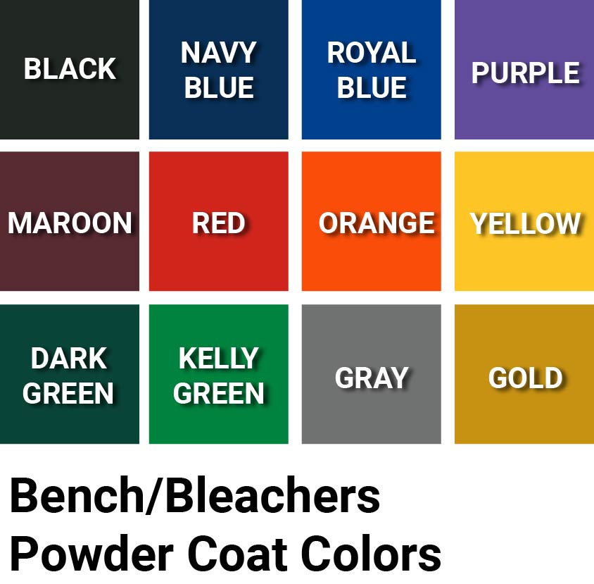 Bleacher - 27 ft. (2 Row - Double Foot Plank) - Tip & Roll  (Powder Coated)