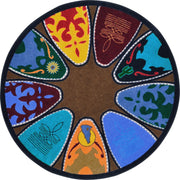 Bet Your Boots 7'7" Round area rug in color Multi