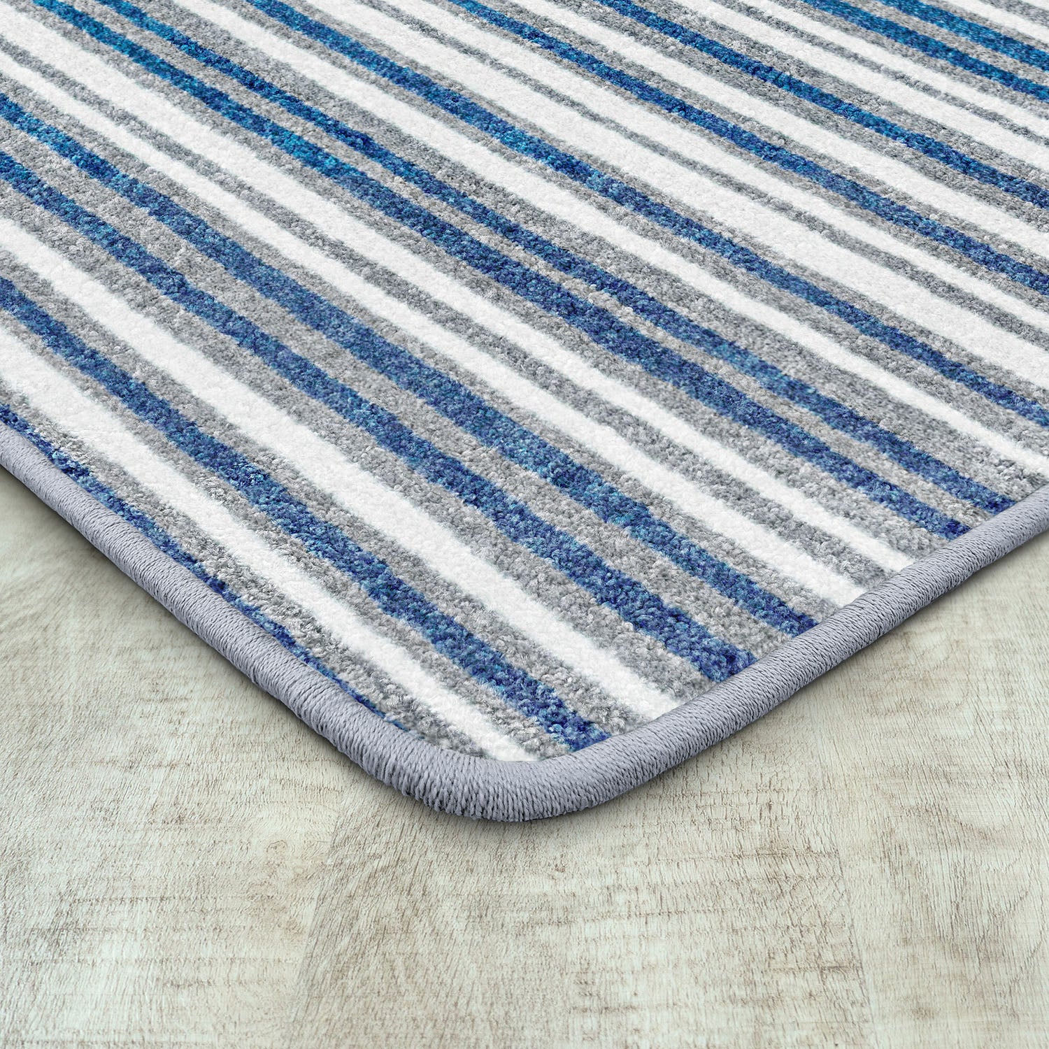 Between the Lines 5'4" x 7'8" area rug in color Blue Skies