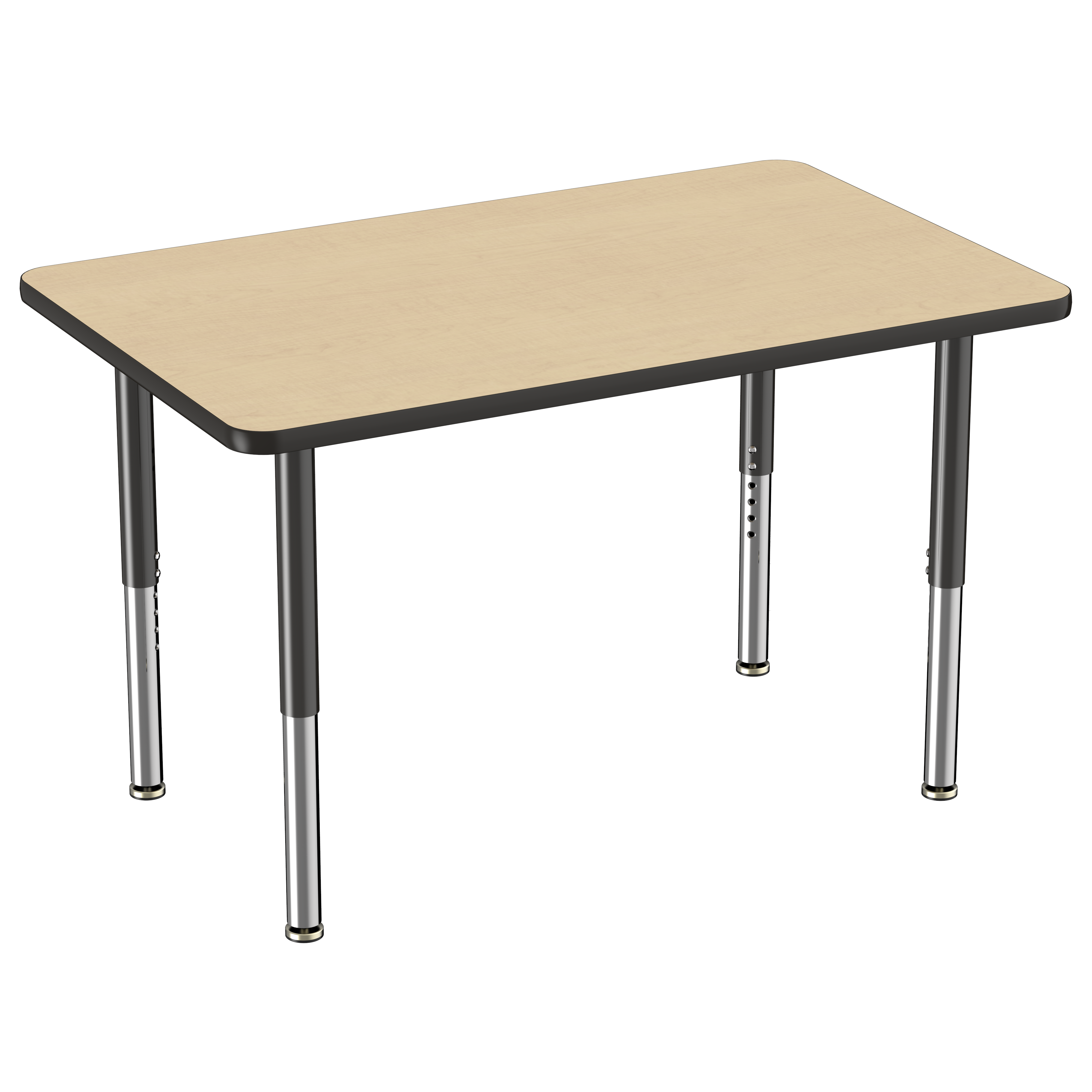30" x 48" Rectangle T-Molding Activity Table with Adjustable Super Legs - Maple/Black