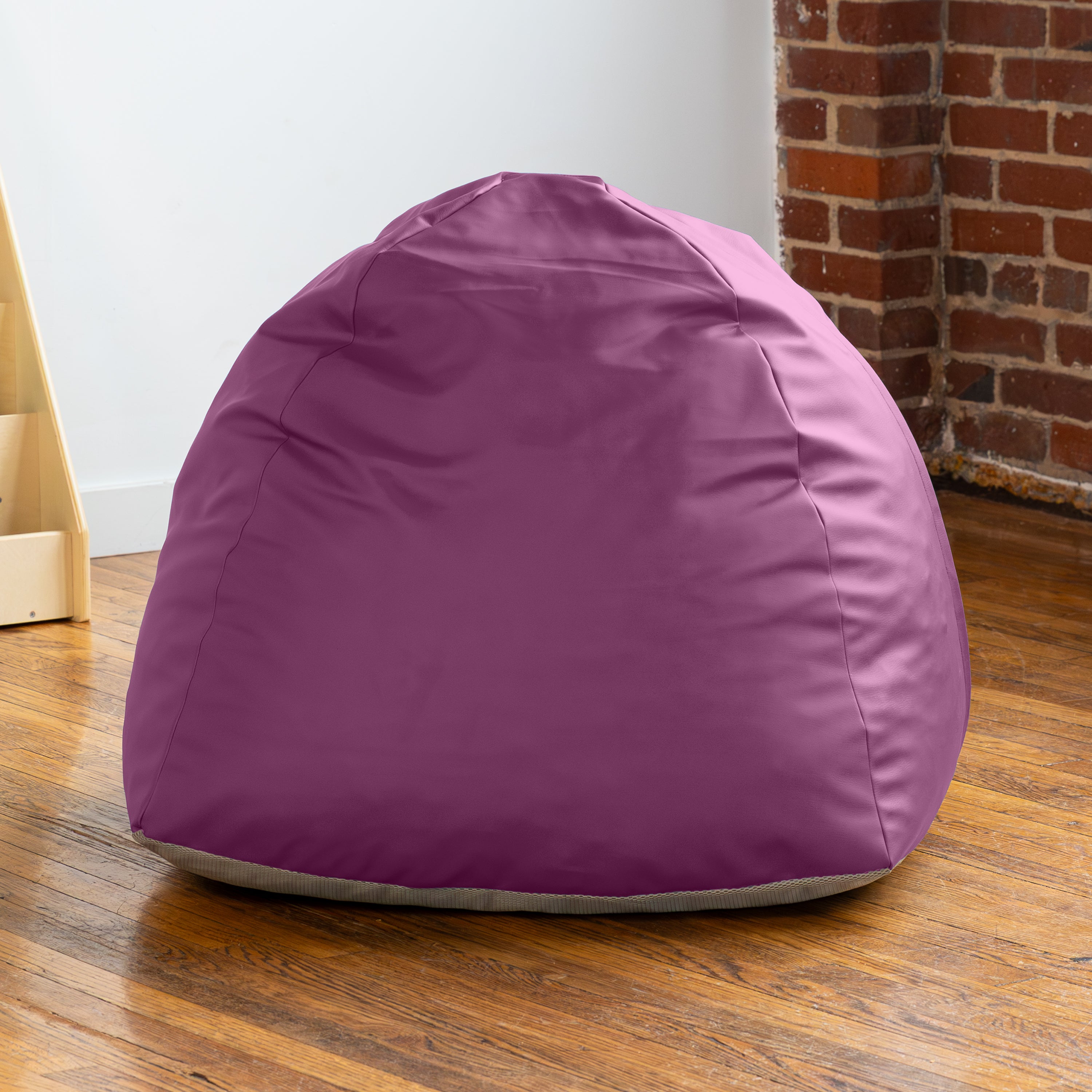 Jaxx Gumdrop Jr. Kids Bean Bag for Early Childhood & Educational Environments, Premium Vinyl - Plum