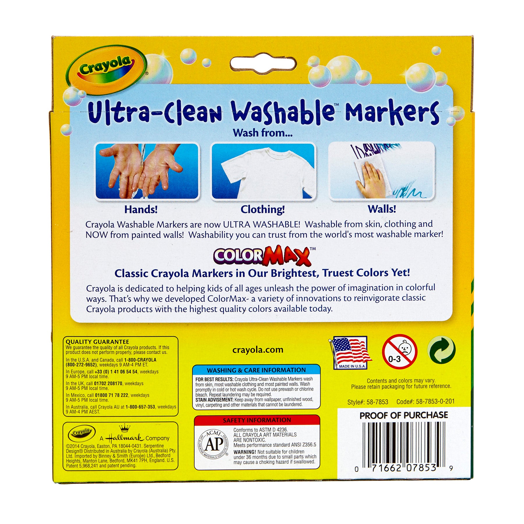 Ultra-Clean Washable® Bold, Broad Line, Color Max Markers, 10 Count