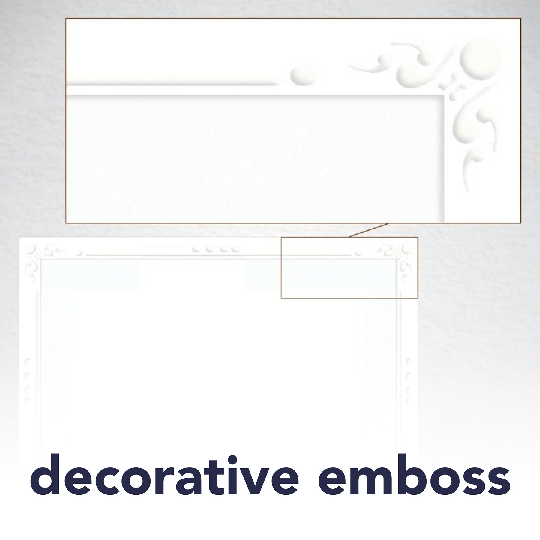 Photo Mount Cards & Envelopes, Decorative Embossed Border, Full Size, 5x6.875 inch, 6 Pack