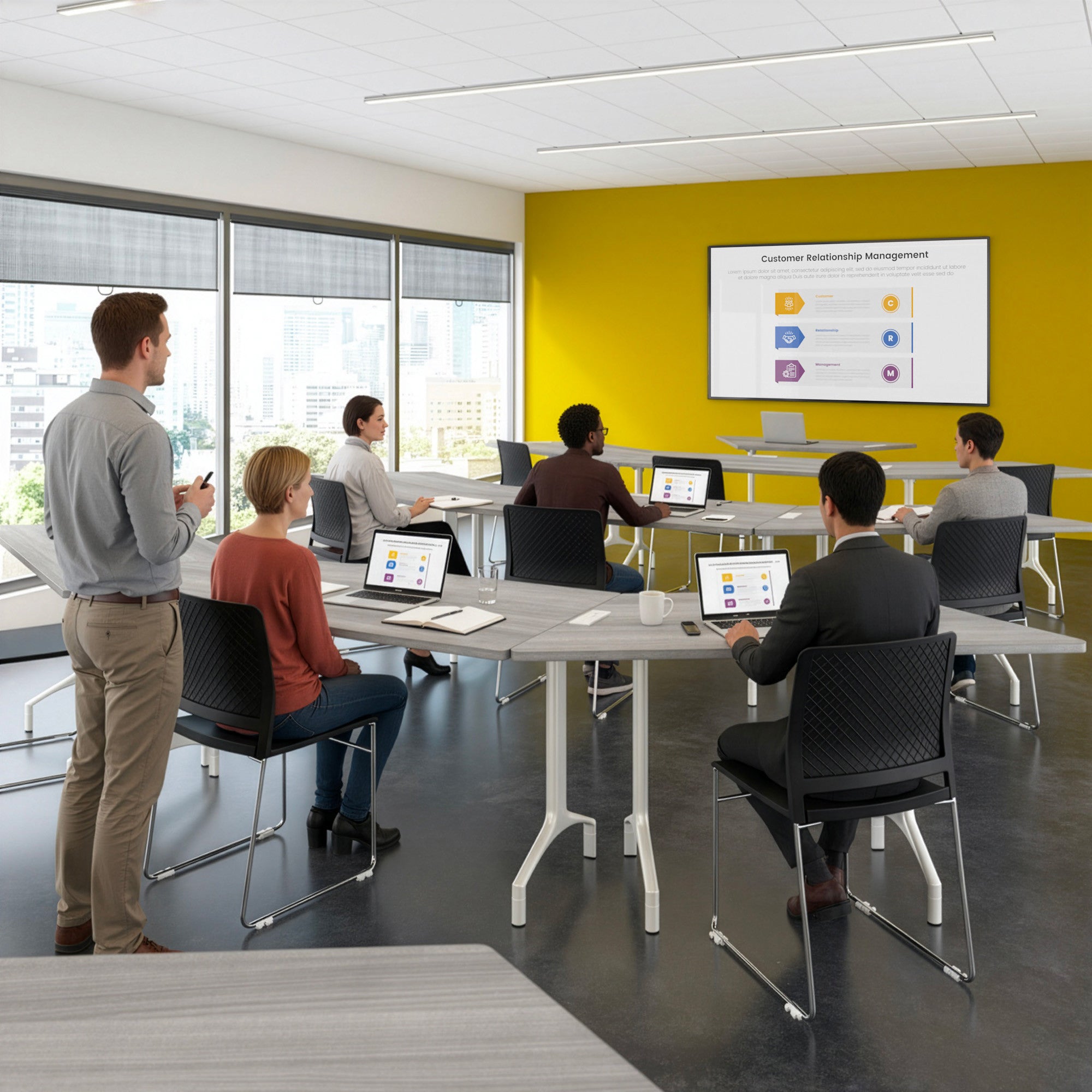 Bush Business Furniture Synergy 72-inch Trapezoid Modular Office Conference Table in Platinum Gray - 70.06" Width x 25.44" Depth x 29.62" Height