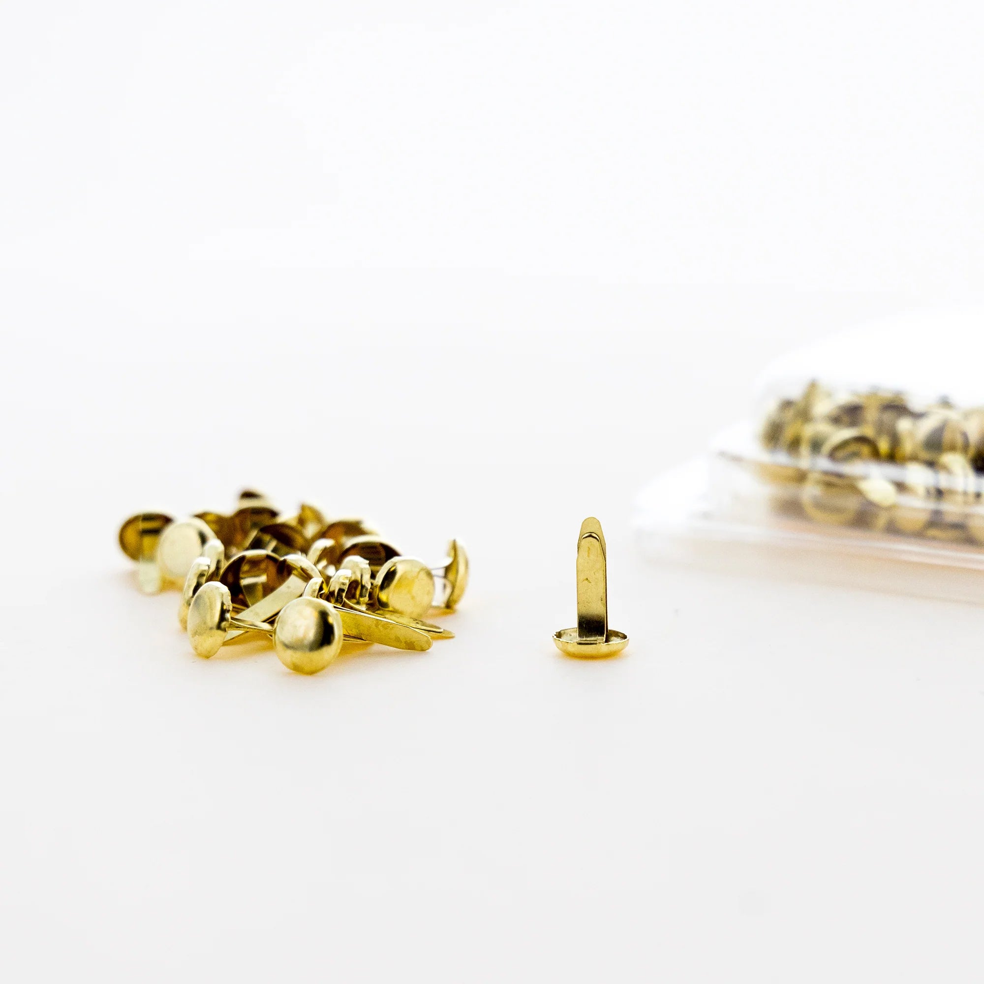 Brass-Plated Fasteners, 1/2", Pack of 100