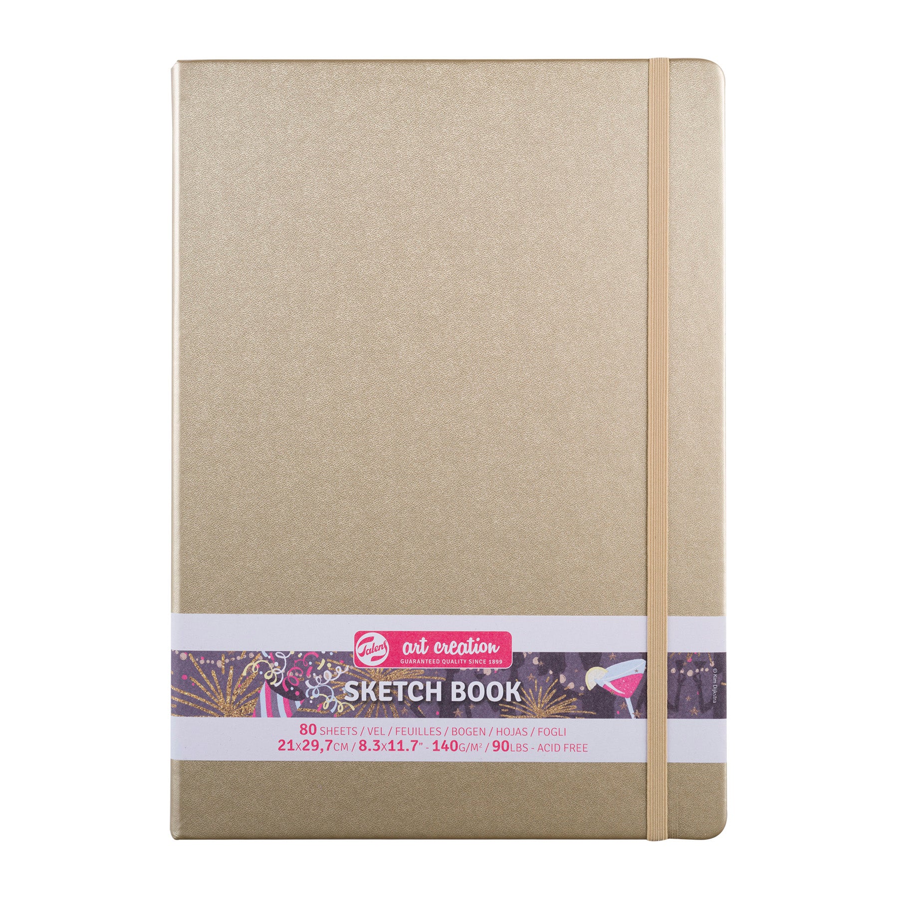 Sketchbook, 80 Sheets, 90lbs, White Gold Cover, 8.3" x 11.7" (A4)