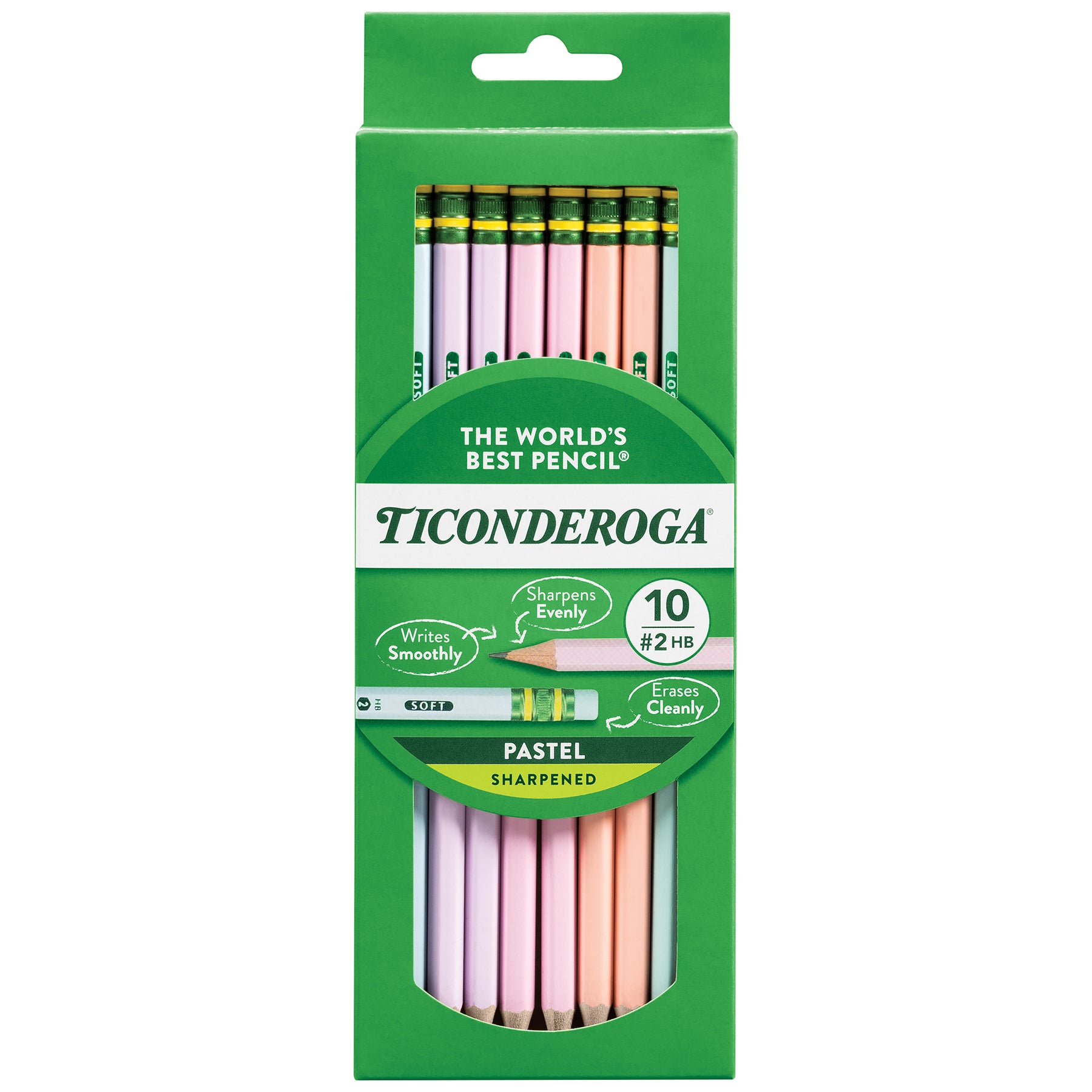 #2 Pastel Pencils, 5 Assorted Colors, 10 Count