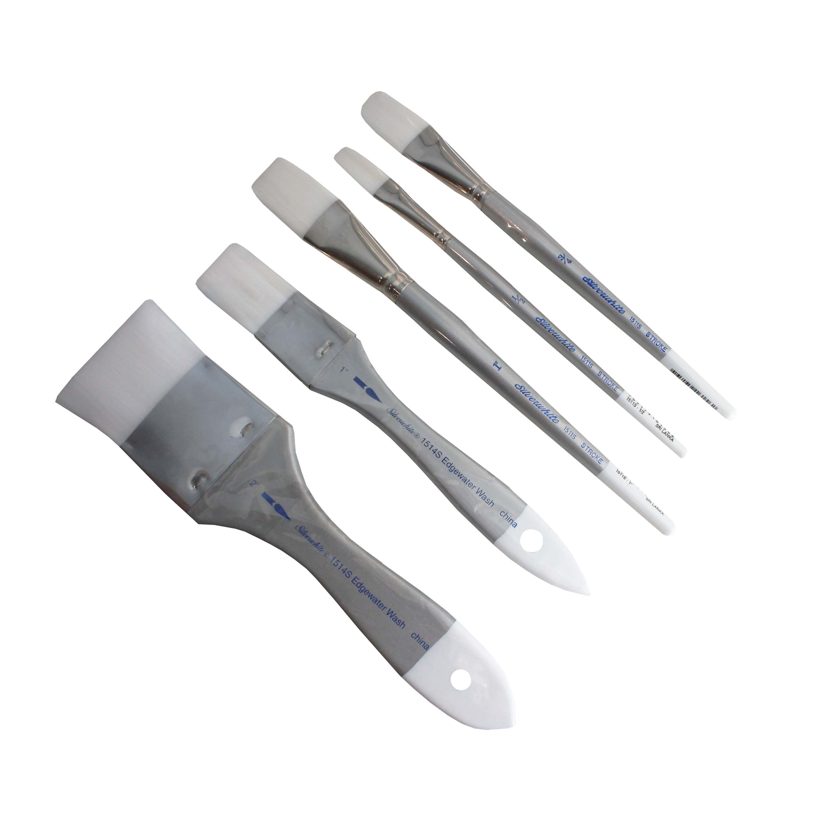 Silverwhite Stroke and Wash, 3 Brushes