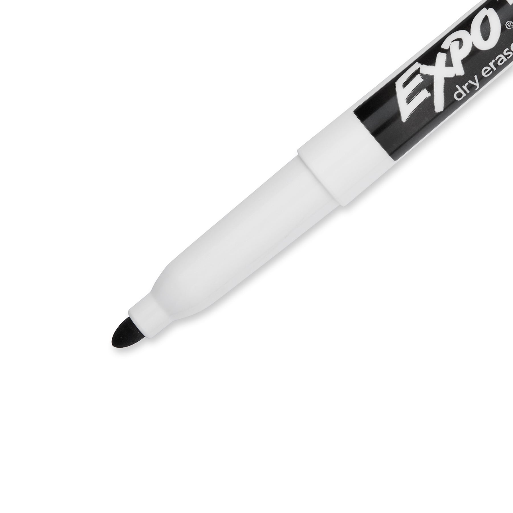 Low Odor Dry Erase Markers, Fine Tip, Black, Box of 12
