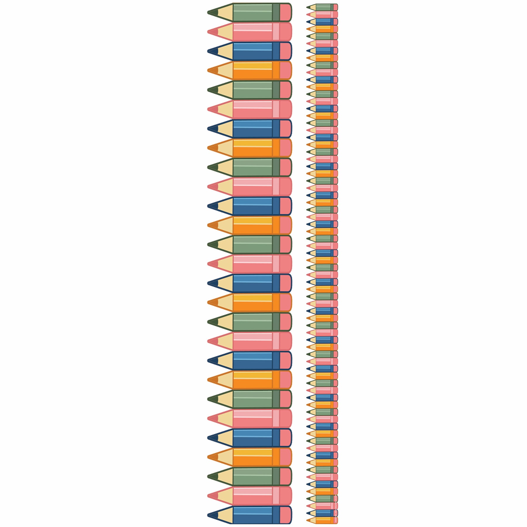 Diecut Pencils Deco Trim, 37 Feet Per Pack, 6 Packs