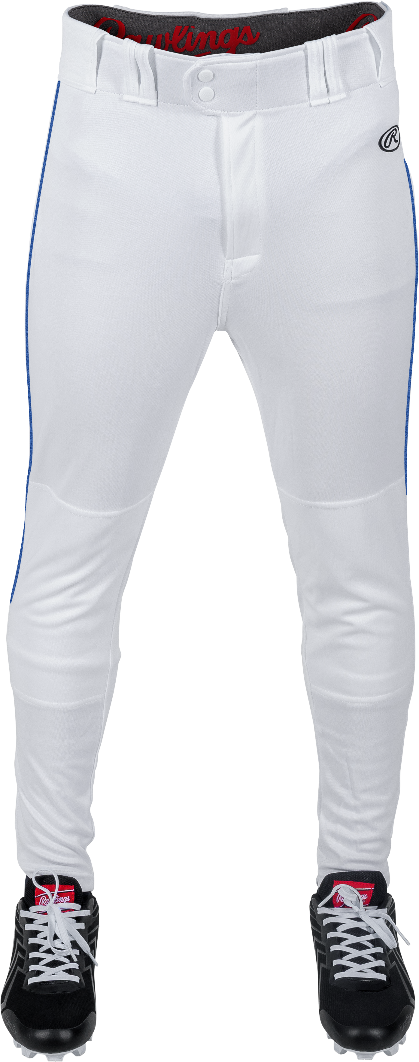 Rawlings Adult Launch Piped Pro Taper Fit Pant  - Small - White/Royal