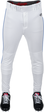 Rawlings Adult Launch Piped Pro Taper Fit Pant  - Small - White/Royal