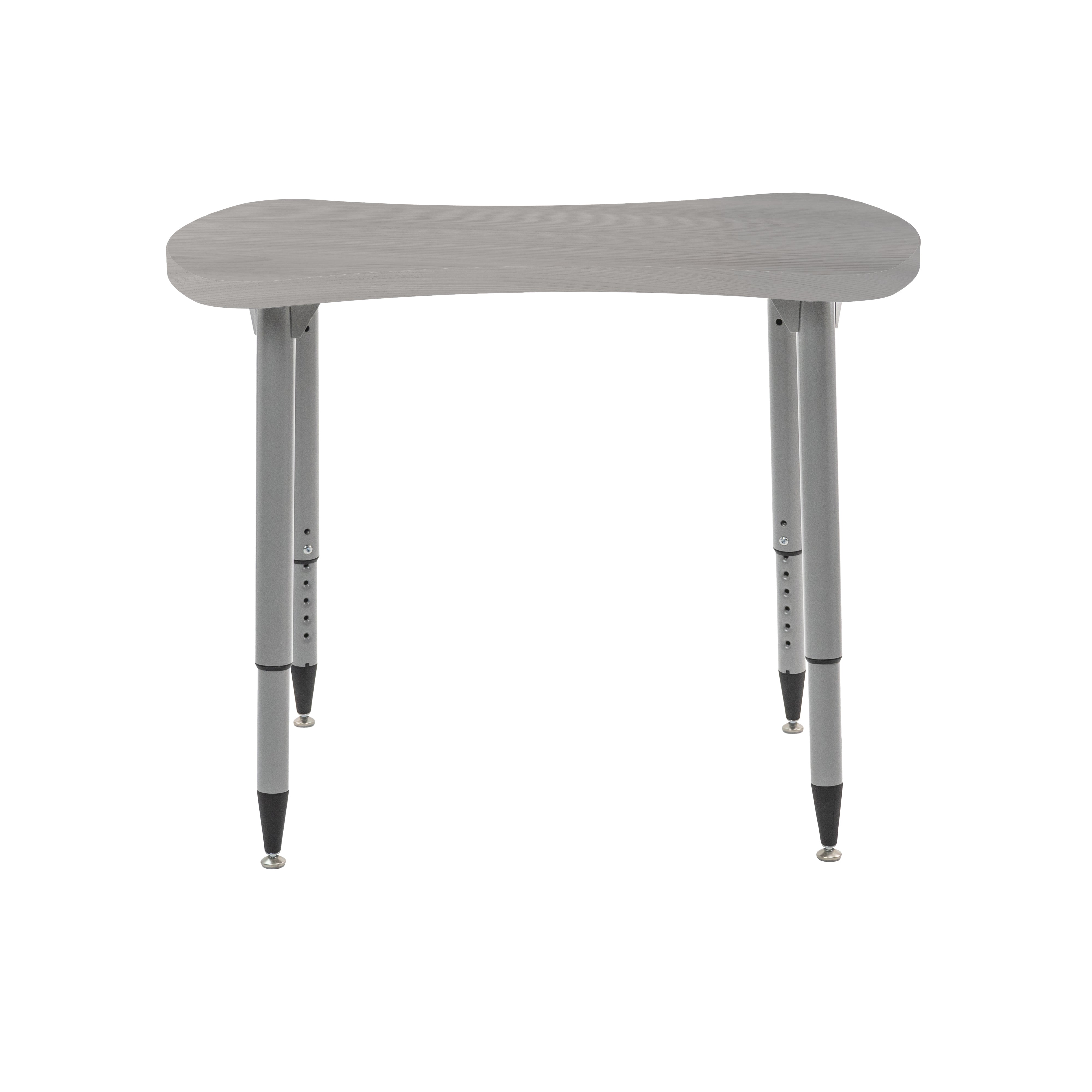 Adapte 25" x 37" Bowtie Woodgrain Activity Table with Adjustable Tapered Legs - Light Gray Wood/Silver