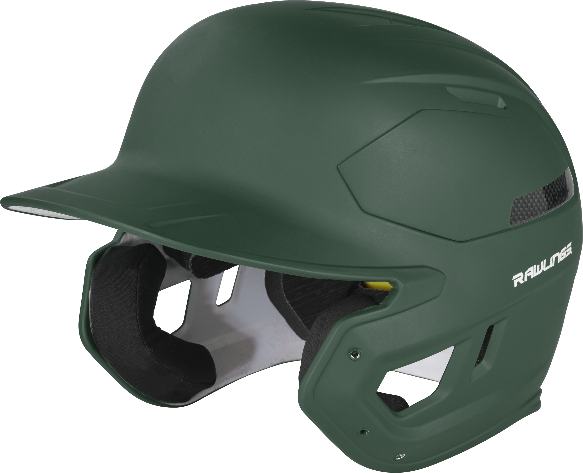 Rawlings Mach Carbon Adult 1-Tone Baseball Helmet - Small - Dark Green