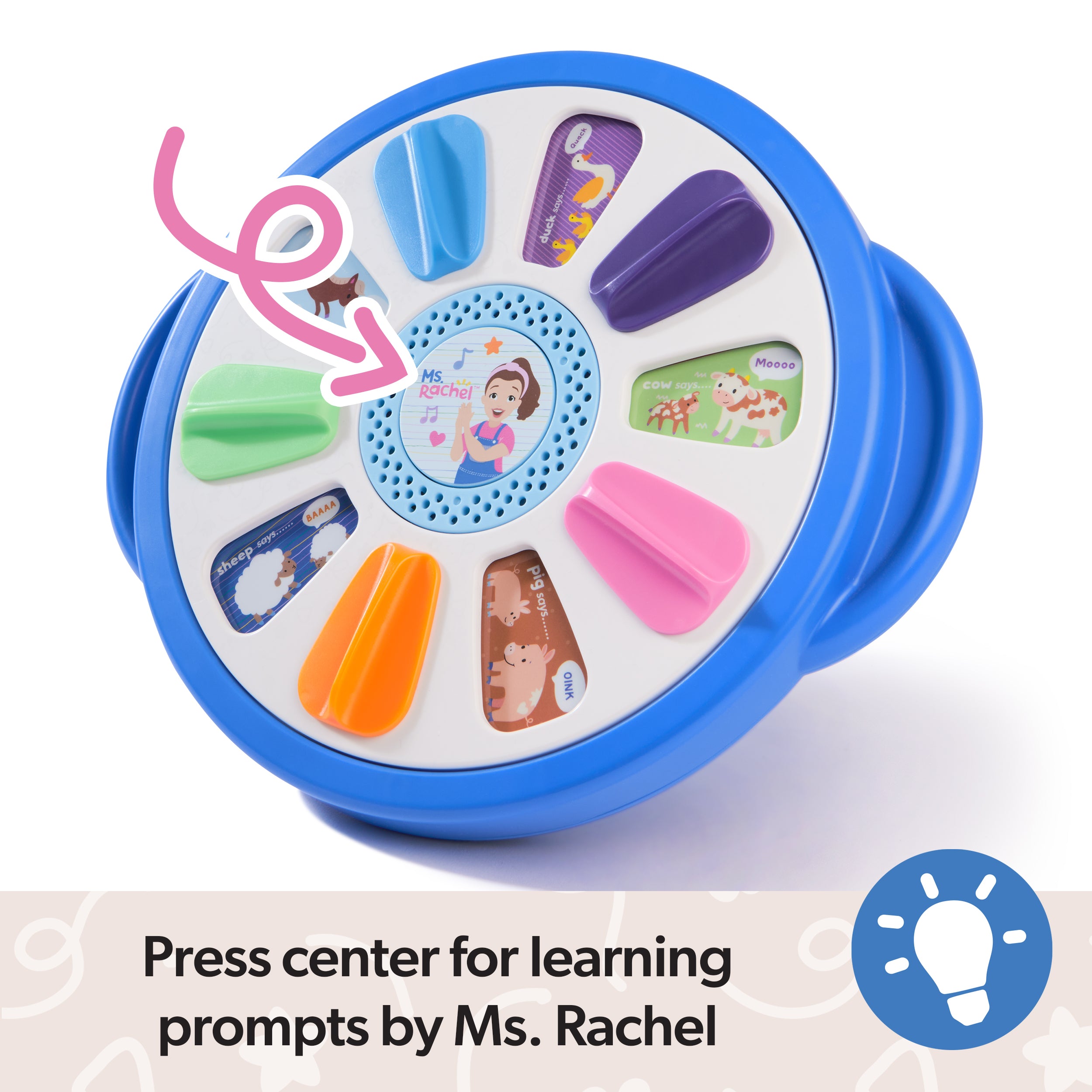 Ms. Rachel Official Spin Along Learning Wheel with 3 Learning Play Modes, Educational Toys & Toddler Toys for Girls & Boys Ages 1-3+