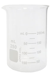 Beaker, Griffin, Borosilicate Glass, 250ml, Dual Graduated, Case of 144