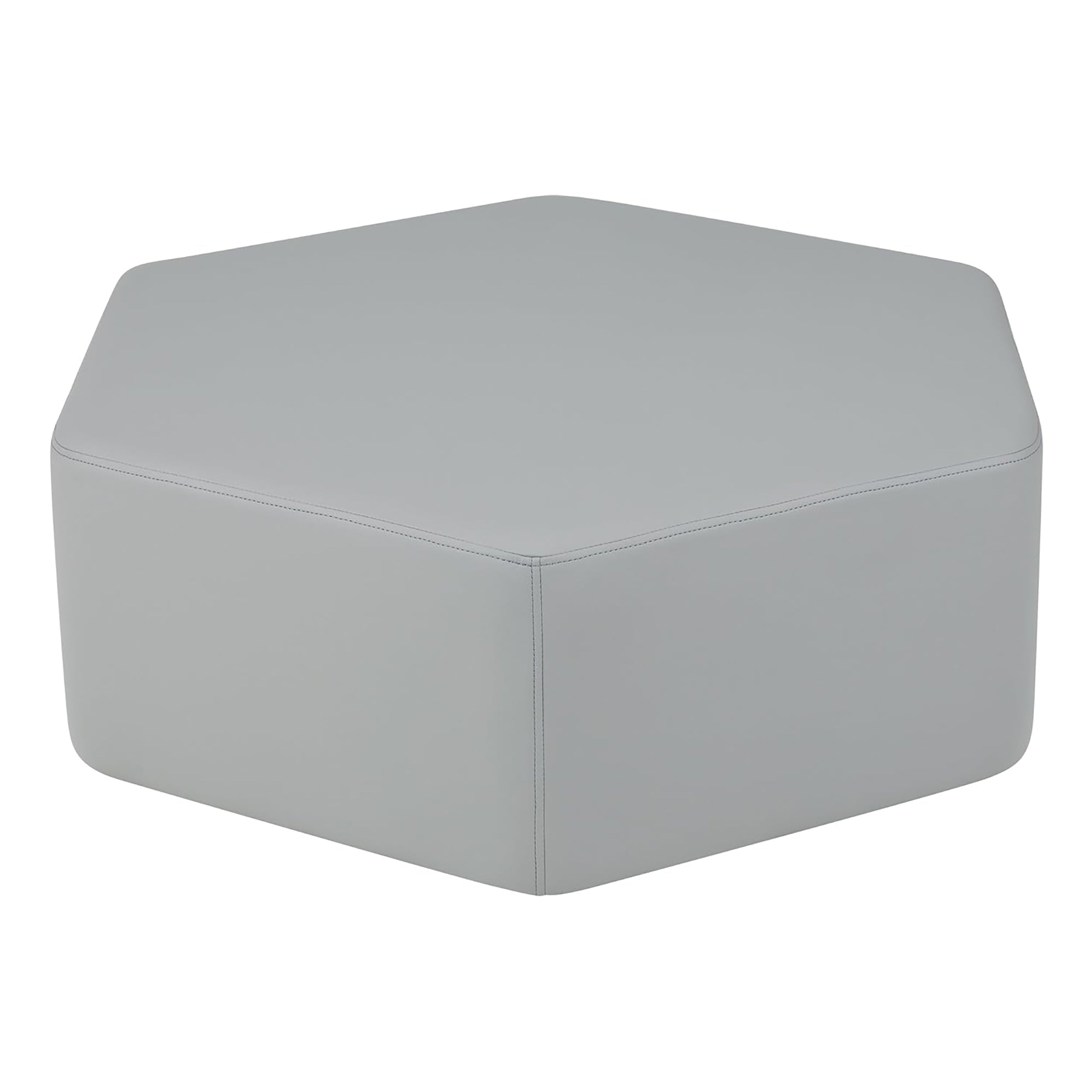Pro Series Upholstered Hexagon Ottoman 12" Height - Gray