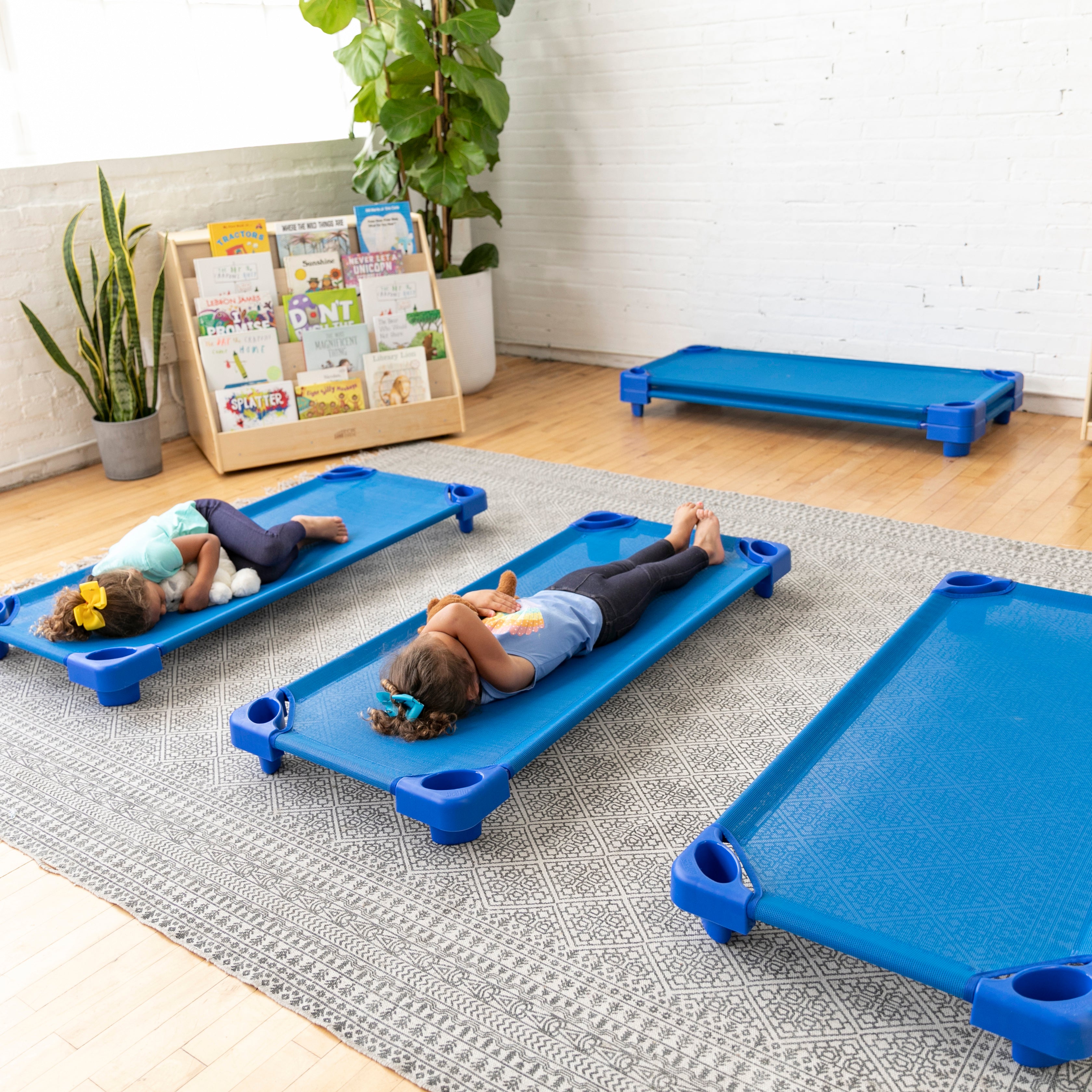 Stackable Kiddie Cot Standard Ready-to-Assemble 6-Pack - Blue