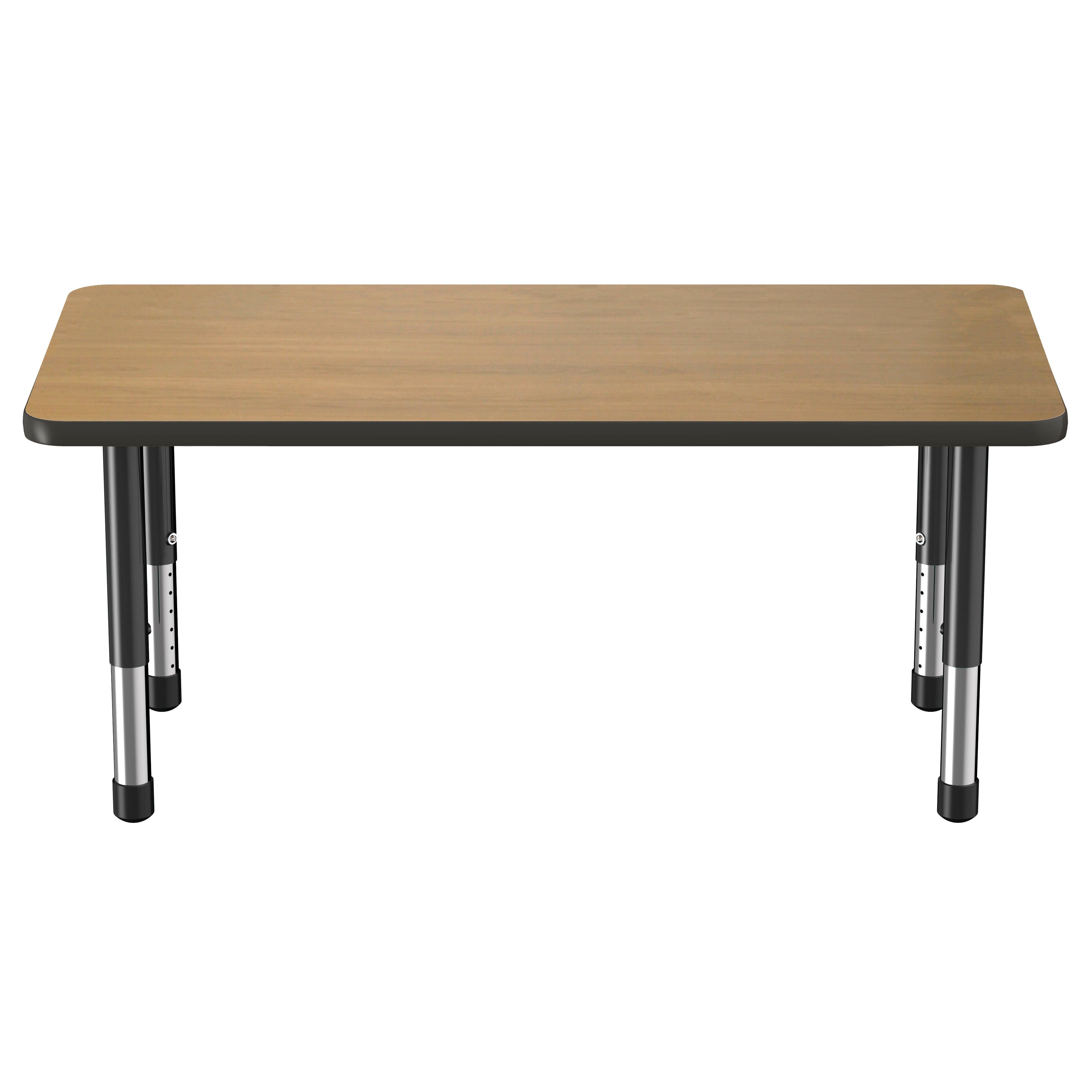 24" x 48" Rectangle Thermofused Activity Table with Adjustable Chunky Legs - Pasadena Oak/Black