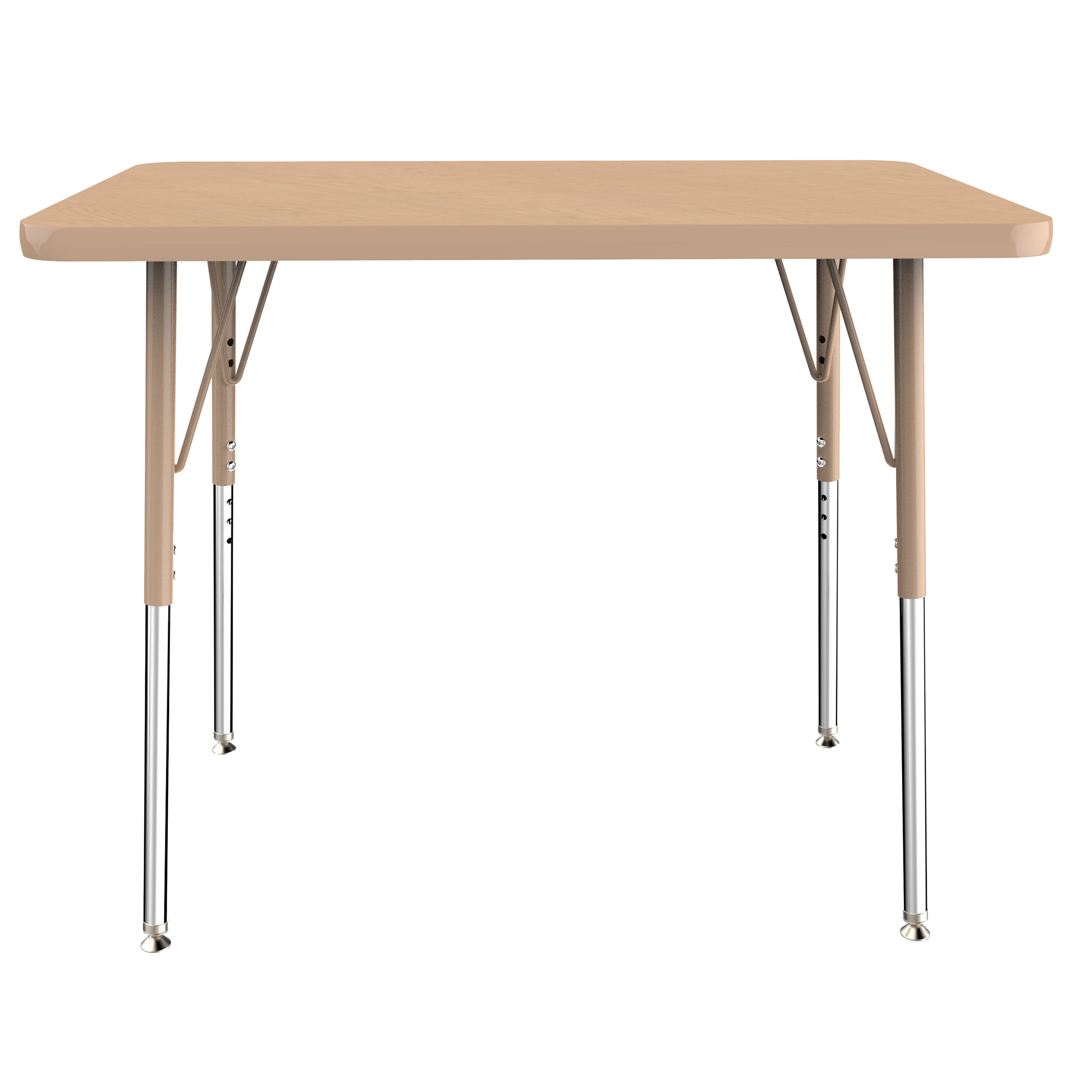 24" x 36" Rectangle T-Molding Activity Table with Adjustable Standard Swivel Glide Legs - Maple/Sand